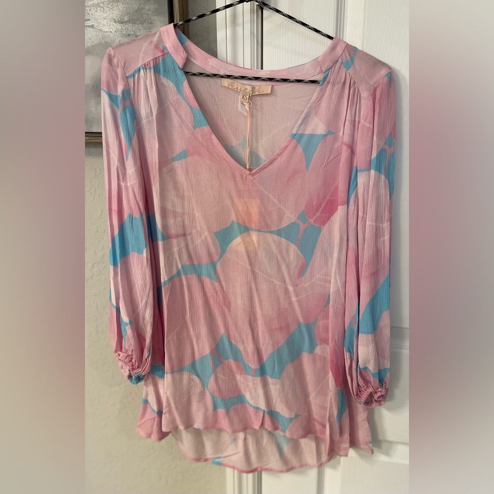 Hutch Women’s Sheer Floral 3/4 Sleeve Tunic/Blouse-XS/NWT-Sold Out Everywhere